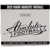 2023 Panini Absolute Football Jumbo Value 12-Pack Box