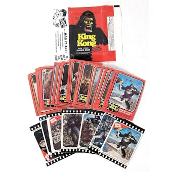 1976 Topps King Kong Complete 55 Card/11 Sticker Set w/ Wrapper (EX/EX-MT) (Reed Buy)