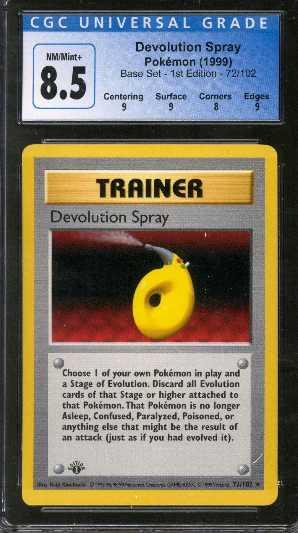 Pokemon Base Set 1st Edition Shadowless Devolution Spray 72 102 CGC 8 5 pokemon-base-set-1st-edition-shadowless-devolution-spray-72-102-cgc-8-5