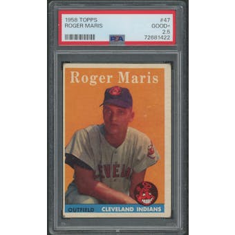 1958 Topps Baseball #47 Roger Maris Rookie PSA 2.5 (GOOD+)