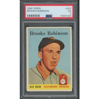 1958 Topps Baseball #307 Brooks Robinson PSA 3 (VG) *1440