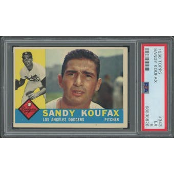1960 Topps Baseball #343 Sandy Koufax PSA 5 (EX)