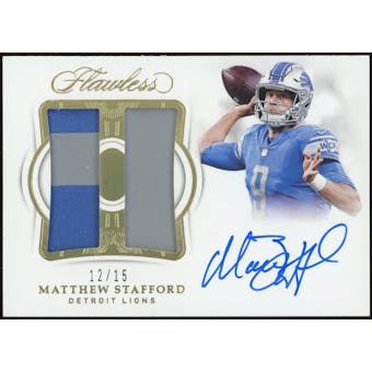 2018 Panini Flawless Dual Patch Autographs #DPAMS Matthew Stafford #/15 (Reed Buy)
