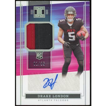 2022 Panini Impeccable Rookie Patch Autographs Silver #RPADLO Drake London #/25 (Reed Buy)