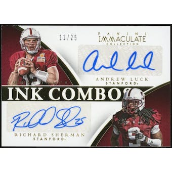 2015 Immaculate Collection Collegiate INK Combos #21 Andrew Luck/Richard Sherman Autograph #/25 (Reed Buy)
