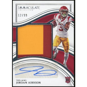 2023 Immaculate Collection Collegiate Premium Patches Rookie Autographs #9 Jordan Addison #/99 (Reed Buy)