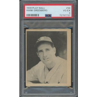1939 Play Ball Baseball #56 Hank Greenberg PSA 4 (VG-EX)