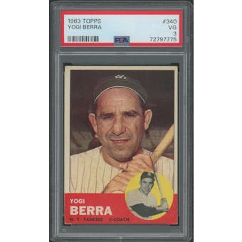 1963 Topps Baseball #340 Yogi Berra PSA 3 (VG)