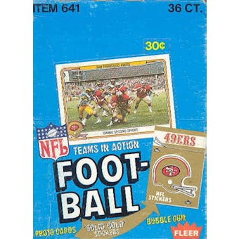 1982 Fleer in Action Football Wax Box (first Fleer Joe Montana!)