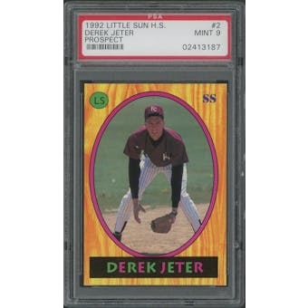 1992 Little Sun High School Baseball Prospects #2 Derek Jeter Rookie PSA 9 (MINT) *3187