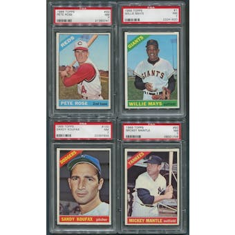 1966 Topps Baseball Complete Set (NM) With 8 PSA Graded Cards