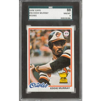1978 Topps Baseball #36 Eddie Murray Rookie SGC 88 *8006