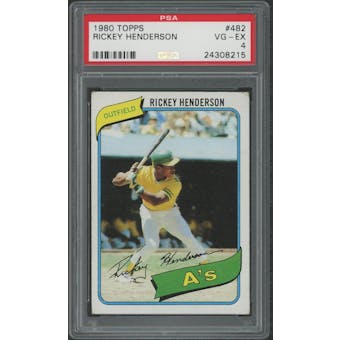 1980 Topps Baseball #482 Rickey Henderson Rookie PSA 4 (VG-EX)