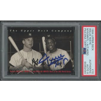 1994 Upper Deck All-Time Heroes #10 Mickey Mantle Willie Mays Auto PSA/DNA Authentic (Auto Grade 9)
