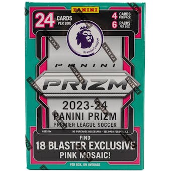2023/24 Panini Prizm Premier League EPL Soccer 6-Pack Blaster Box (Pink Mosaic Prizms!)