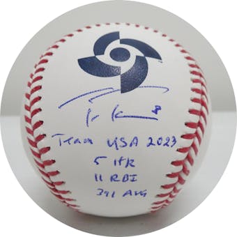Trea Turner Autographed 2023 WBC Baseball w/insc BAS W295285 (Reed Buy)