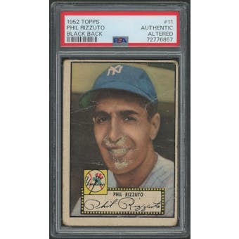 1952 Topps Baseball #11 Phil Rizzuto Black Back PSA Authentic (Altered)