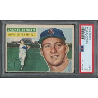 1956 Topps Baseball #115 Jackie Jensen Gray Back PSA 1.5 (FR)