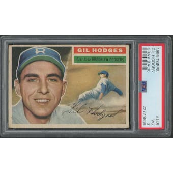 1956 Topps Baseball #145 Gil Hodges Gray Back PSA 3 (VG)