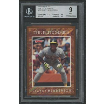 1991 Donruss Elite Baseball #7 Rickey Henderson #08916/1000 BGS 9 (MINT)