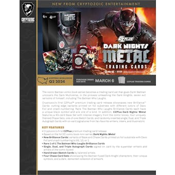CZPlus Dark Nights: Metal Hobby 12-Box Case (Cryptozoic 2024) (Presell)