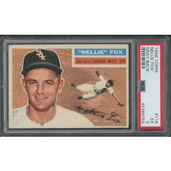 1956 Topps Baseball #118 Nellie Fox Gray Back PSA 5 (EX)