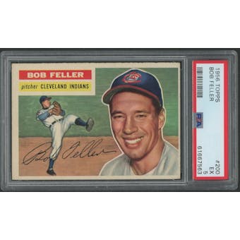 1956 Topps Baseball #200 Bob Feller PSA 5 (EX)