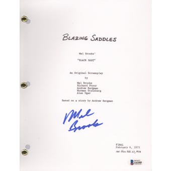 Mel Brooks Signed Autographed Blazing Saddles Movie Script Beckett COA