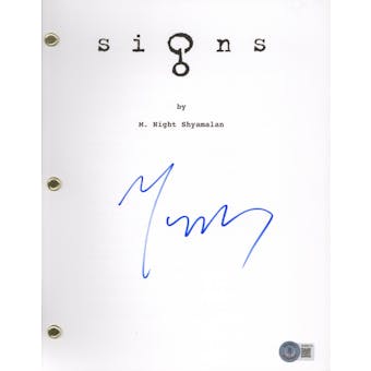 M. Night Shyamalan Signed Autographed Signs Movie Script Beckett COA