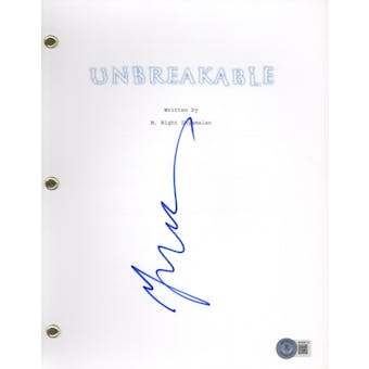 M. Night Shyamalan Signed Autographed Unbreakable Movie Script Beckett COA