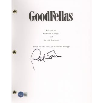 Paul Sorvino Signed Autographed Goodfellas Movie Script Beckett COA