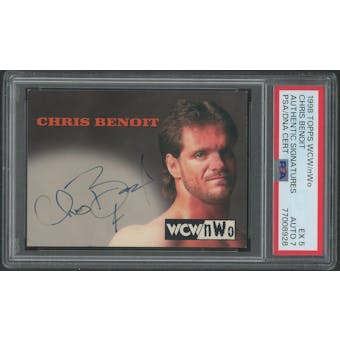 1998 Topps WCW/nWo Chris Benoit Auto PSA 5 (EX) Auto Grade 7