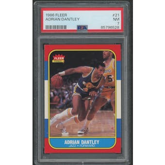 1986/87 Fleer Basketball #21 Adrian Dantley PSA 7 (NM)