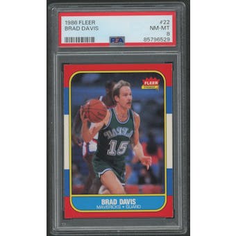 1986/87 Fleer Basketball #22 Brad Davis Rookie PSA 8 (NM-MT)