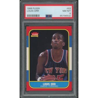 1986/87 Fleer Basketball #83 Louis Orr PSA 8 (NM-MT)