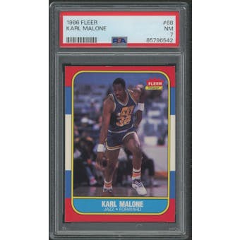 1986/87 Fleer Basketball #68 Karl Malone Rookie PSA 7 (NM)