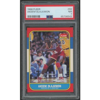 1986/87 Fleer Basketball #82 Hakeem Olajuwon Rookie PSA 7 (NM)