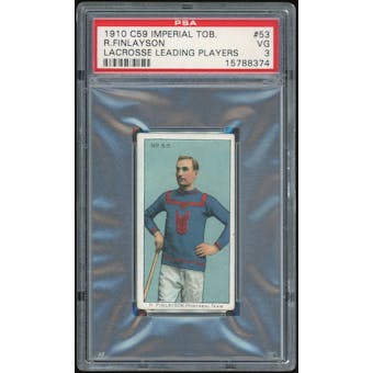 1910 C59 Imperial Tobacco #53 R. Finlayson Lacrosse PSA 3 *8374 (Reed Buy)