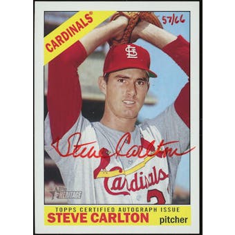 2015 Topps Heritage Real One Autographs Red ink #ROASC Steve Carlton #/66 (Reed Buy)