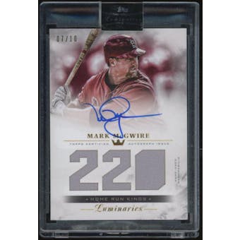 2018 Topps Luminaries Home Run Kings Autograph Replics Red #HRKRMM Mark McGwire #/10 (Reed Buy)