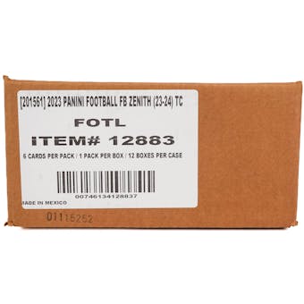 2023 Panini Zenith Football 1st Off The Line FOTL Hobby 12-Box Case