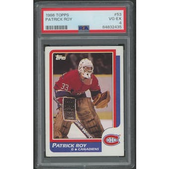 1986/87 Topps Hockey #53 Patrick Roy Rookie PSA 4 (VG-EX)