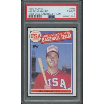 1985 Topps Baseball #401 Mark McGwire Rookie PSA 6 (EX-MT)