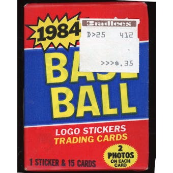 1984 Fleer Baseball Wax Pack (w/ Price Sticker) (Reed Buy)
