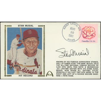 Stan Musial Autographed Hit Record Cachet JSA AR94977 (Reed Buy)