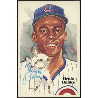Ernie Banks Autographed Perez-Steele Postcard JSA AR95007 (Reed Buy)