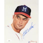 Eddie Mathews Milwaukee Braves Autographed 8x10 Ron Lewis Art JSA AR95055 (Reed Buy)