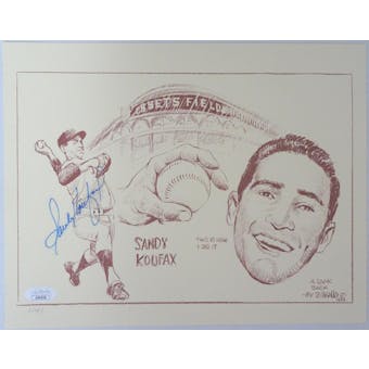Sandy Koufax Autographed "A Look Back" 9x11.5 Ebbets Field Gallo Art JSA AR95028 (Reed Buy)