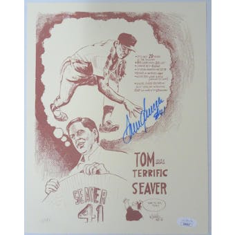 Tom Seaver Autographed "A Look Back" 9x11.5 Terrific Tom Art JSA AR95027 (Reed Buy)