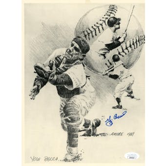 Yogi Berra Autographed James Amore 8.5x11 Sketch Art JSA AR95029 (Reed Buy)